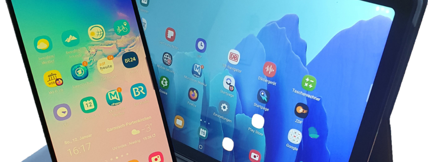 Handy und Tablett mit Startseite